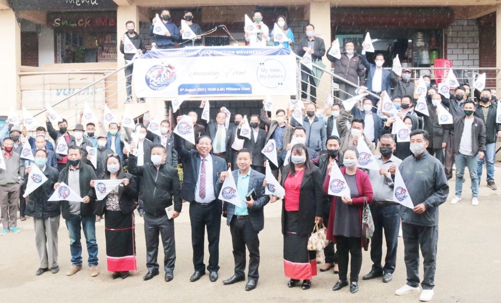 Participants during the launching event of Chakhesang Clean Election Movement held at Pfütsero Town Centre on August 6. (Photo Courtesy: CCEM)